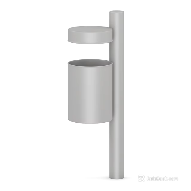 Modern Outdoor Light with Cylindrical Design and Metal Pole for Garden Use 3d model 