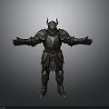 Medieval Warrior Battle Armor With Horned Helmet And Intricate Metallic Decorative Details