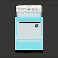 Turquoise Compact Stove Oven Combo With Four Burners Open Door And Interior Rack