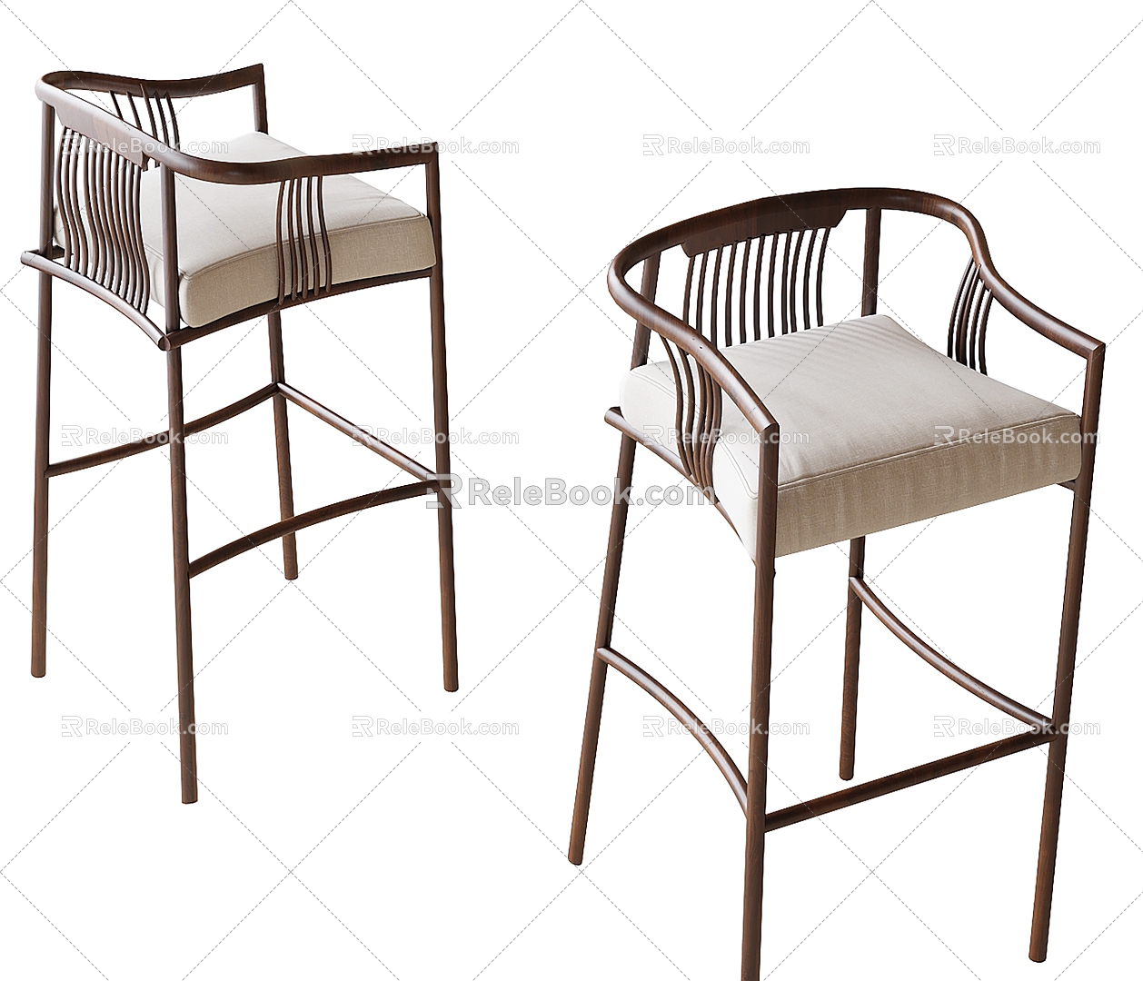 New Chinese Bar Chair 3d model