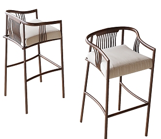 New Chinese Bar Chair 3d model