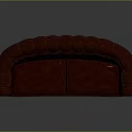 Classic Red Two Seater Sofa With Tufted Design And Curved Armrests Velvet Upholstery