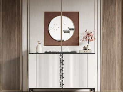 New Chinese-style Side Cabinet Side Cabinet Entrance Cabinet 3d model