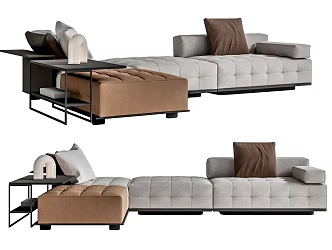 Modern corner sofa multiplayer sofa 3d model