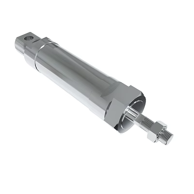 Precision Stainless Steel Pneumatic Cylinder With Threaded Rod For Industrial Use 3d model
