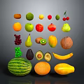 Artistic Animal Shaped Arrangement Using Various Fresh Fruits On Dark Background
