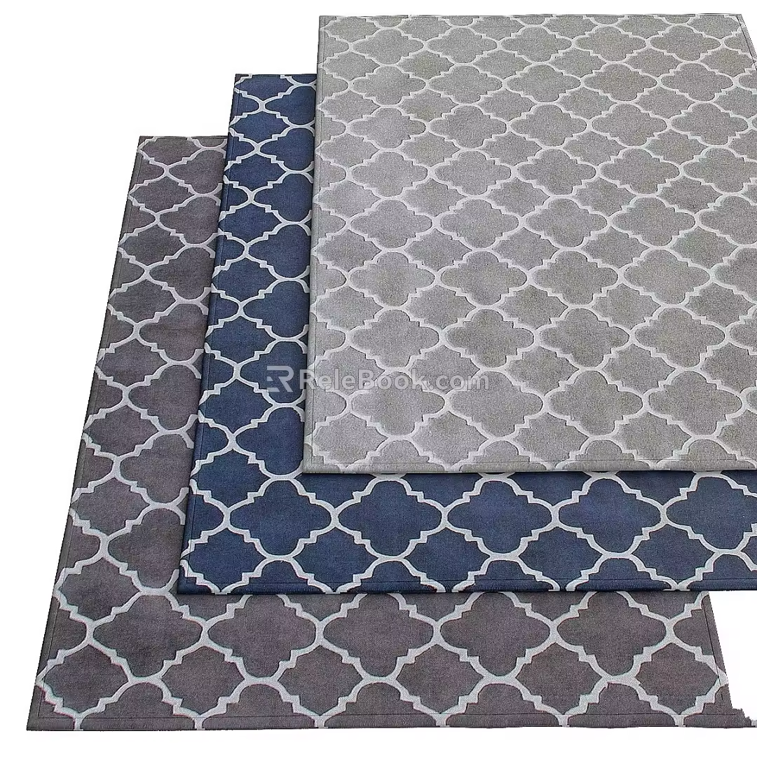 Retro Square Carpet Carpet 3d model