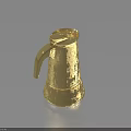 Golden Textured Coffee Pot As Stylish Household Essential With Sleek Handle And Classic Shape