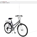 Light Yellow And Blue Bicycle With Black Handlebars Rear Rack And Tires
