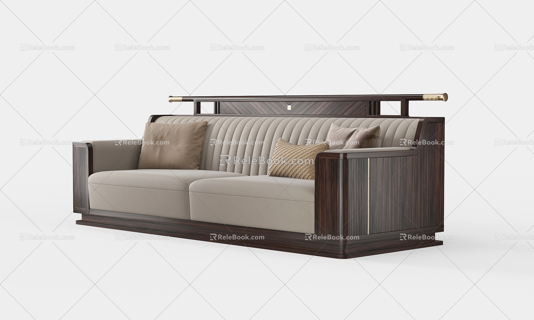 Chinese-style four-person sofa 3d model