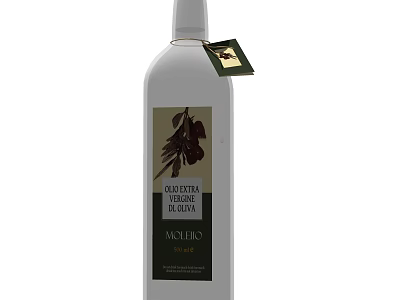 White Vallarta Selecta Extra Virgin Olive Oil Bottle with Olive Design Label 3d model
