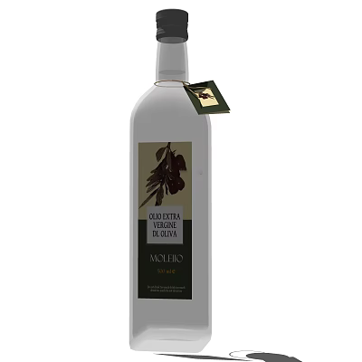 White Vallarta Selecta Extra Virgin Olive Oil Bottle with Olive Design Label 3d model