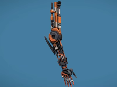 Electric Toy Mechanical Arm Robot with Orange Black Detailed Design for Kids 3d model