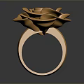 Elegant Golden Rose Shaped Fashion Ring For Women Accessories