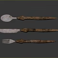 Three Piece Exquisite Garden Decor Set With Brown Woven Handles And Fine Details