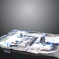 Industrial Factory Site Layout With Buildings Storage Tanks Pipes And Roadways