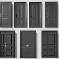 Black Security Doors With Multiple Styles And Modern Panel Designs For Home Security 3d model