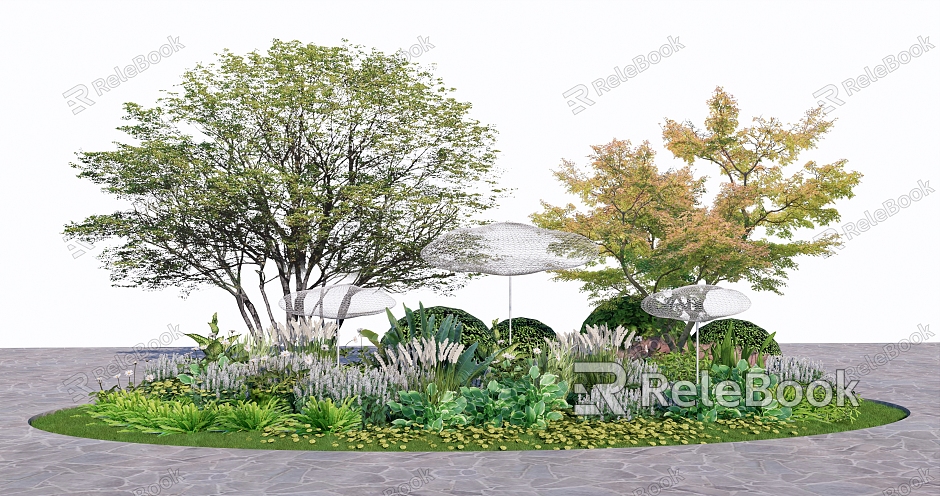 Modern Plant Plant Group Plant Pile Flower Border Flower and Plant Combination model