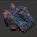 Colorful Transparent Crystal With Blue Pink Silver Hues And Faceted Surface On Black Background