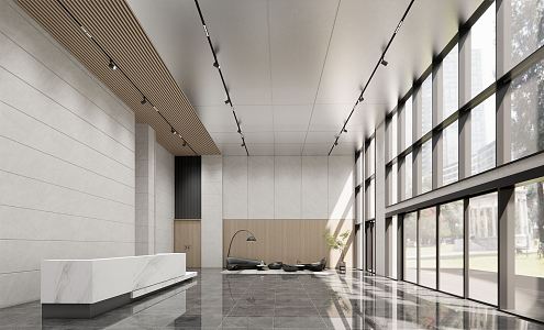 Modern Hall Office Lobby 3d model