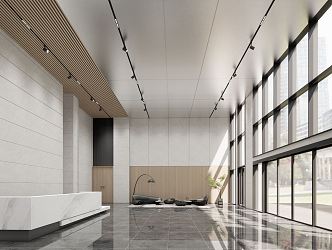 Modern Hall Office Lobby 3d model