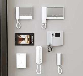 Video phone display monitor intercom face recognition access control machine video doorbell 3d model