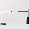 Modern Adjustable Table Lamp With Red Light And Sleek Metal Base Design 3d model