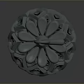 Decorative Strawberry Shaped Hollow Container With Intricate Pattern And Leaf Detail 3d model