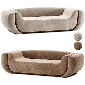 modern double sofa leisure sofa 3d model