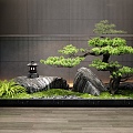 New Chinese style interior landscape landscape landscape stone patio interior landscape welcome pine courtyard sketch plant landscape moss 3d model