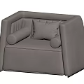 Light Gray Single Sofa With Modern Minimalist Design Cylindrical Armrests And Accent Pillow