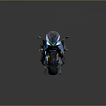 Futuristic Metallic Blue Motorcycle With Sleek Design Shiny Body Graphics And Blue Rim Wheels