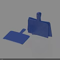 Useful Blue Plastic Kitchen Scrapers In Different Sizes For Household Items 3d model