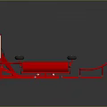 Red Heavy Duty Machinery Equipment With Metal Frame White Roller And Black Handles