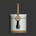 Durable Metal Watering Can With Copper Handle Silver Body Transparent Lid And Spout