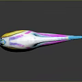 Vibrant Fantasy Character Creature With Large Eye Colorful Body And Blue Fins