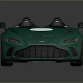 Green Modern Convertible Sports Car With Open Top And White Circular Accents