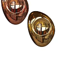Shiny Metallic Oval Shaped Wall Lamps With Reflective Surface For Modern Decor