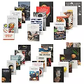 Culinary Cookbooks And Magazines With Colorful Covers And Diverse Food Recipes