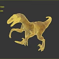 Realistic Orange Brown Velociraptor 3D Model in Standing Pose with Gray Background 3d model