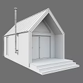 Modern Wooden House With Metal Roof Glass Doors And Wooden Porch Steps