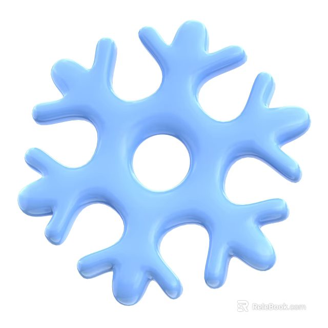 Stylish Blue Snowflake Shaped Decorative Ornament Set for Home Decor 3d model 