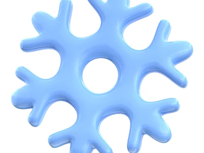 Stylish Blue Snowflake Shaped Decorative Ornament Set for Home Decor 3d model