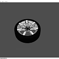 Car Tire With Silver Alloy Rim And Stylish Tread Pattern Design