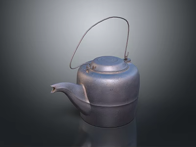 Stylish Metal Kettle With Handle And Spout For Daily Household Kitchen Use 3d model