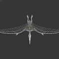 Prehistoric Flying Animal With Large Wings And Long Yellow Beak In Flight