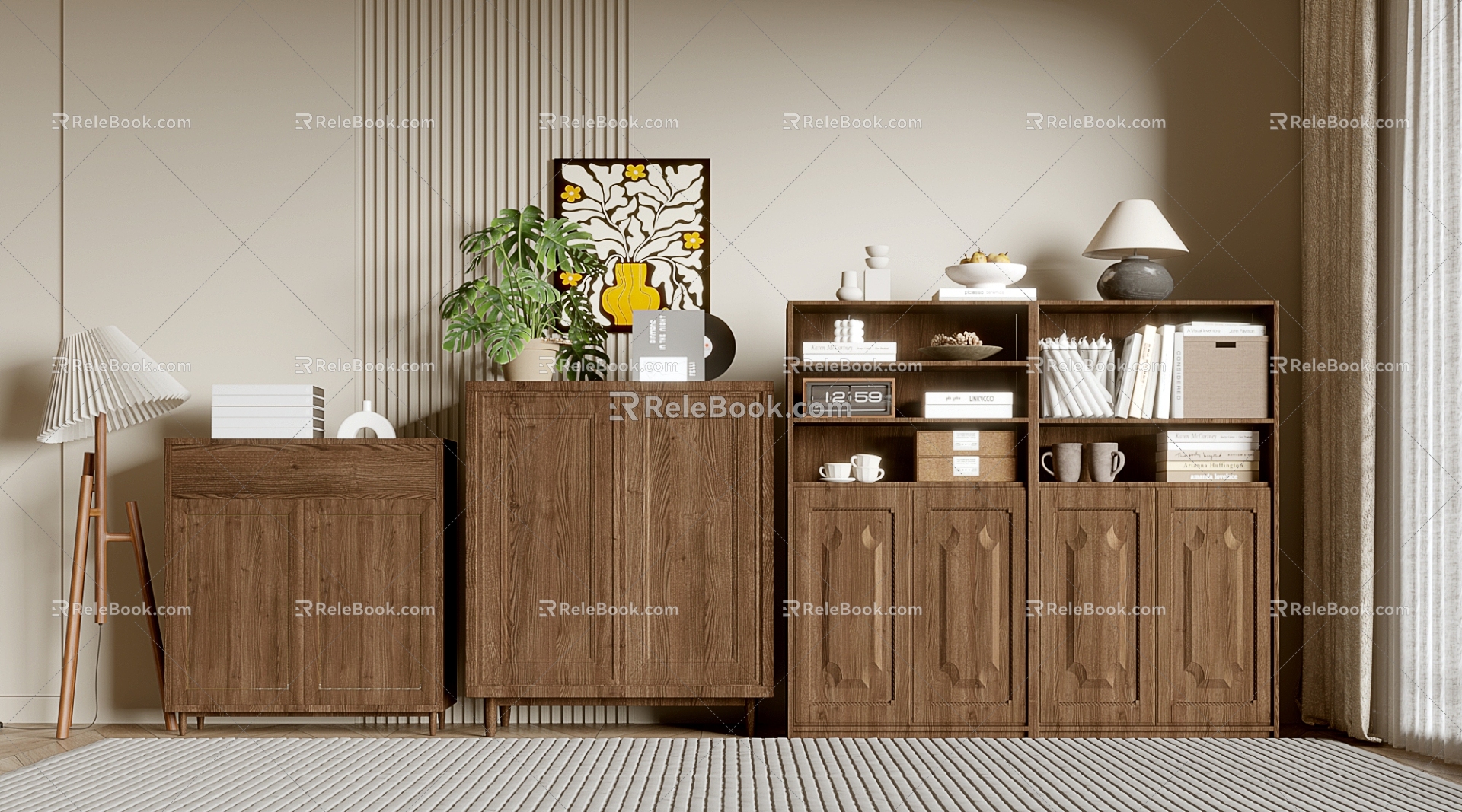 Quite Ancient Style Side Cabinet Minimalist Style Cabinet Whole Cabinet Sideboard Cabinet Balcony Cabinet Locker Entrance Cabinet 3d model