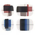 Modern Glass Coffee Tables With Geometric Colorful Panels In Red Blue Black Brown