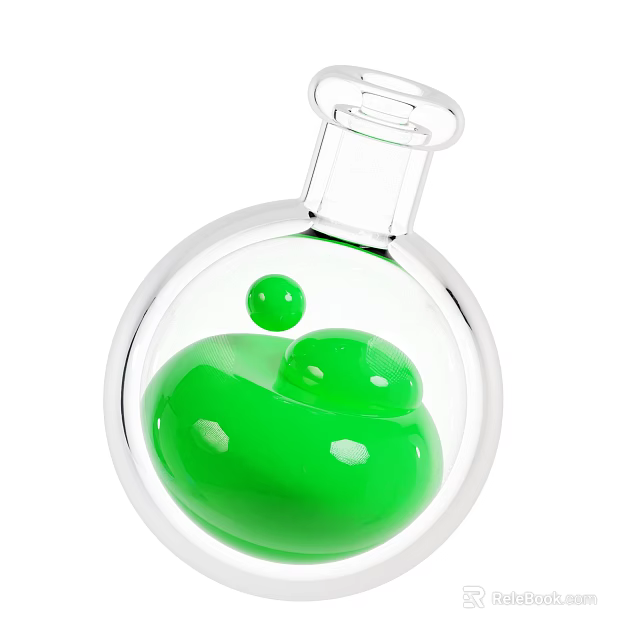 Transparent Glass Container With Green Decorative Ornament Decoration Set For Home Decor 3d model 