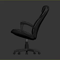 Black Leather Office Swivel Chair With Ergonomic Design And Five Point Base